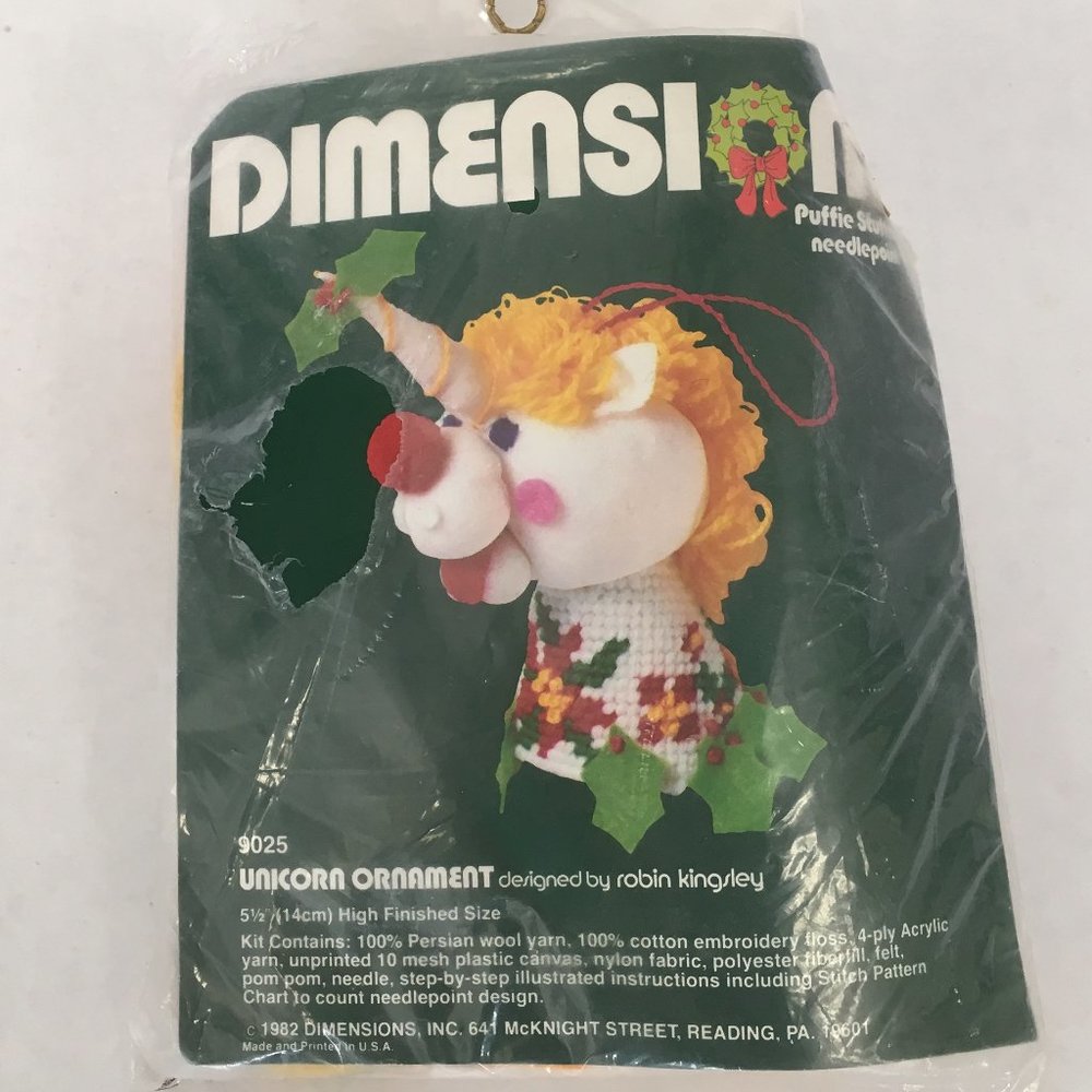 VTG  dimensions puffie stuffins needlepoint kit